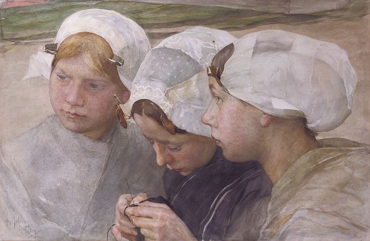 Three girls from Scheveningen by Pieter de Josselin de Jong,A3(16x12")Poster