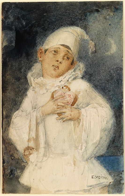 Harlequin, vintage artwork by Eduard Veith, 12x8" (A4) Poster