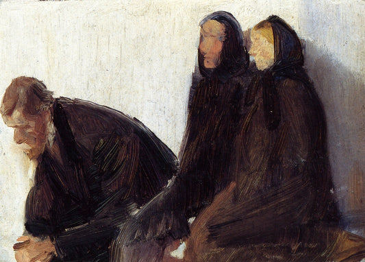 Seated Churchgoers, vintage artwork by Anna Ancher, 12x8" (A4) Poster