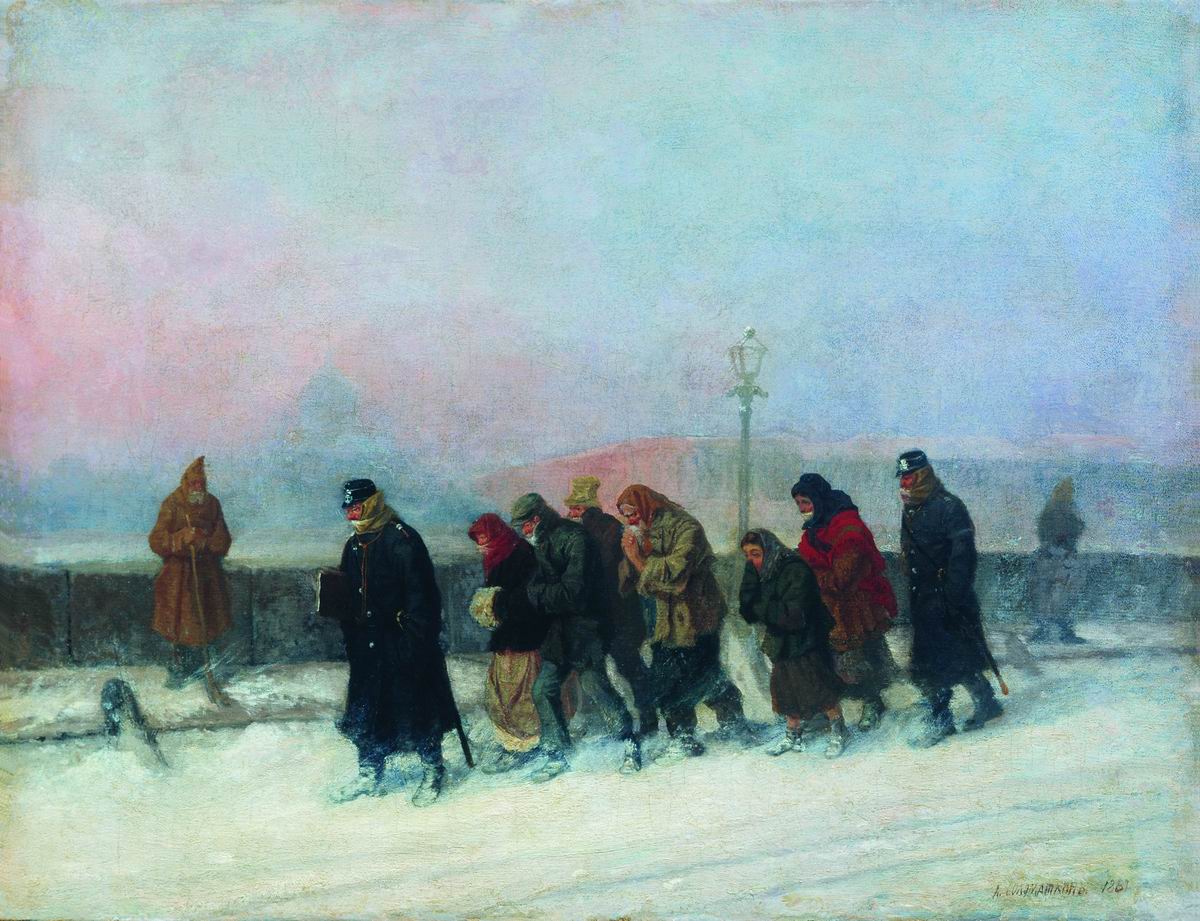 Convicts, vintage artwork by Leonid Solomatkin, 12x8" (A4) Poster