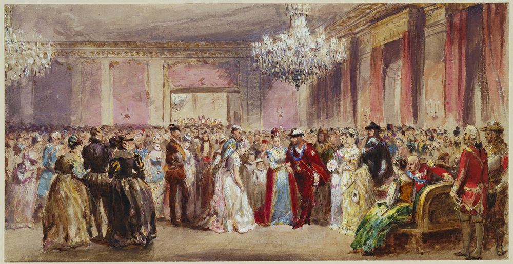 The Marlborough House fancy ball, 22 July 1874, vintage artwork by Eugene Louis Lami, A3 (16x12") Poster Print