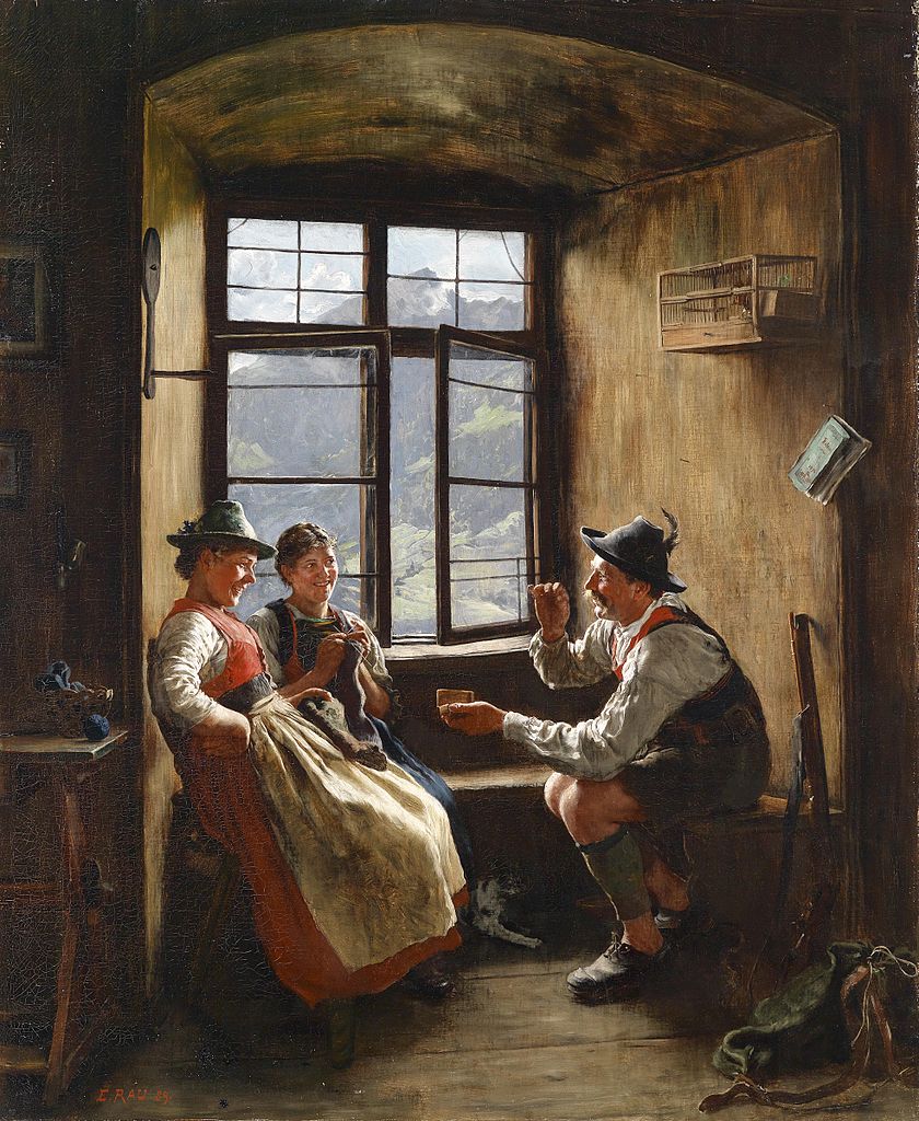 Rest of the Hunter, vintage artwork by Emil Rau, 12x8" (A4) Poster
