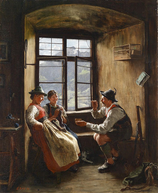Rest of the Hunter, vintage artwork by Emil Rau, 12x8" (A4) Poster