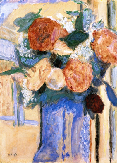 Bouquet of Peonies in a Blue Vase by Pierre Bonnard,A3(16x12")Poster