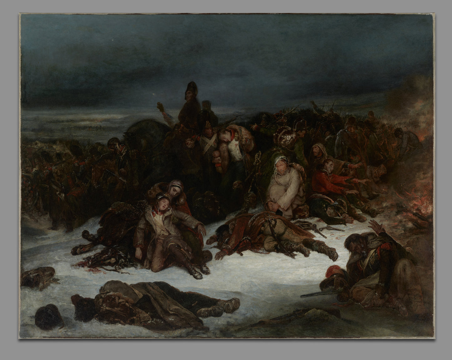 The Retreat of Napoleon's Army in Russia, 1912, vintage artwork by Ary Scheffer, A3 (16x12") Poster Print