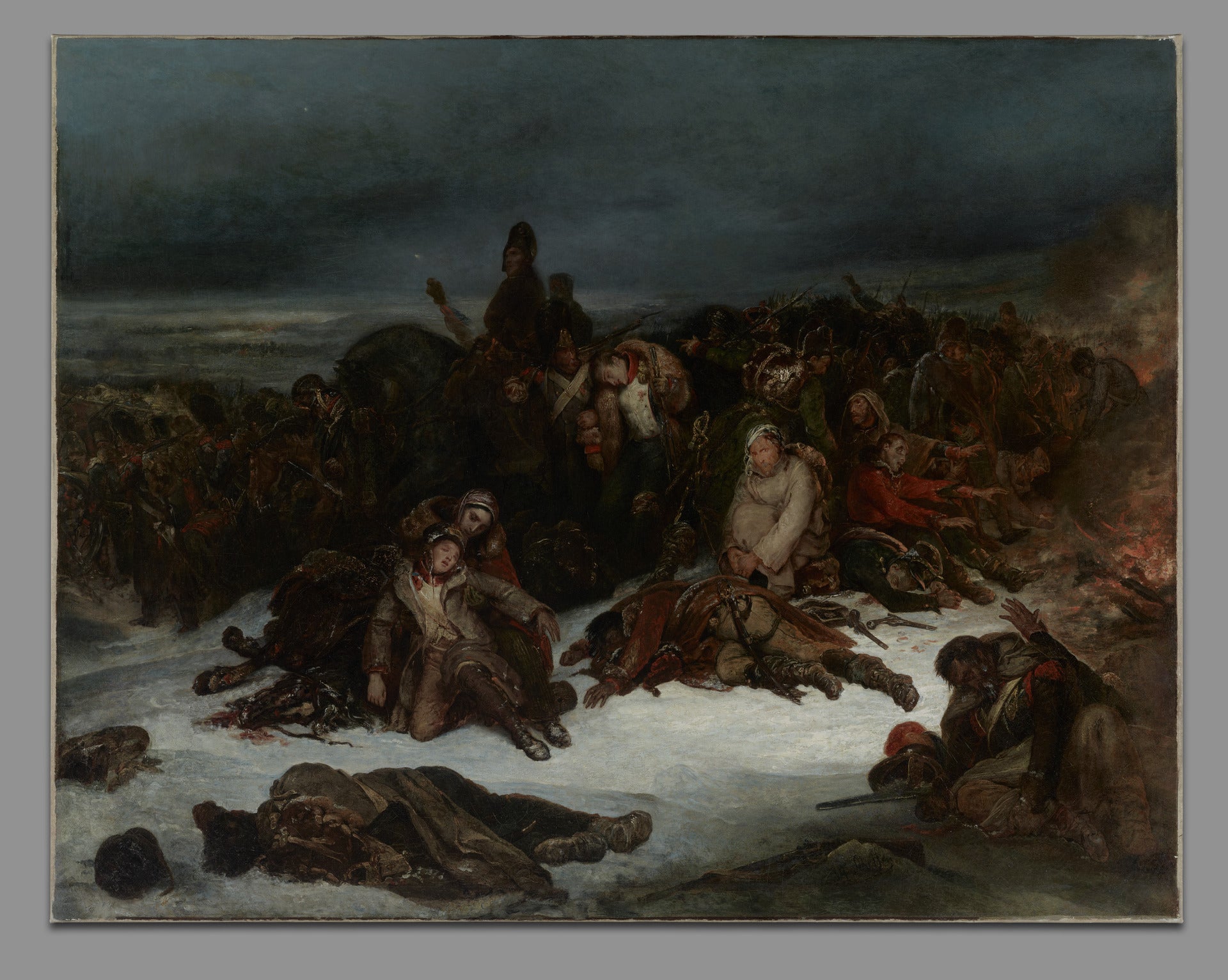 The Retreat of Napoleon's Army in Russia, 1912, vintage artwork by Ary Scheffer, A3 (16x12") Poster Print