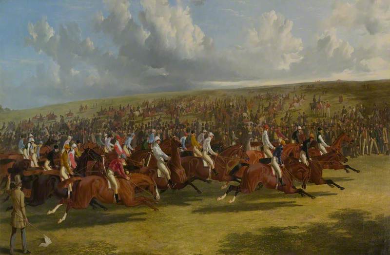 The Derby , 1844: The Start, vintage artwork by John Frederick Herring, Sr, A3 (16x12") Poster Print