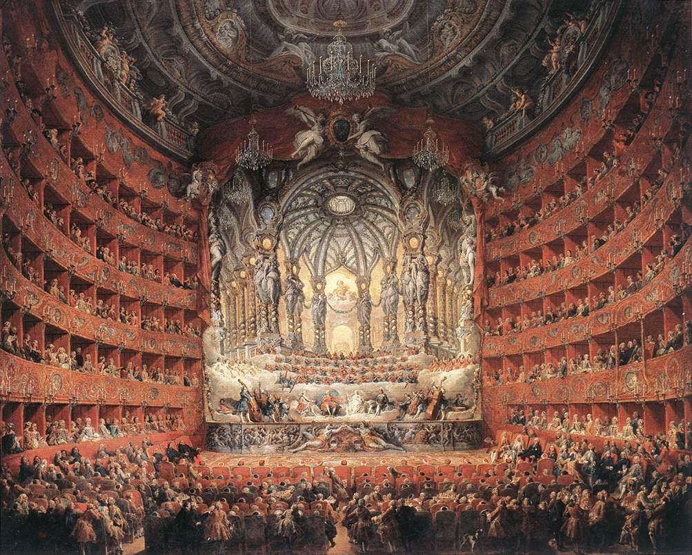 Musical Fête, vintage artwork by Giovanni Paolo Panini, 12x8" (A4) Poster