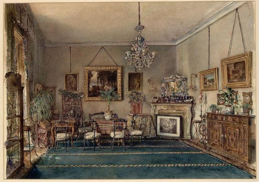 Saloninterieur aus der Makartzeit, vintage artwork by Rudolf von Alt, A3 (16x12") Poster Print