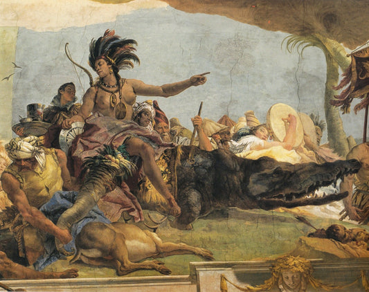 Allegory of the American Continent - Detail, vintage artwork by Giovanni Battista Tiepolo, 12x8" (A4) Poster