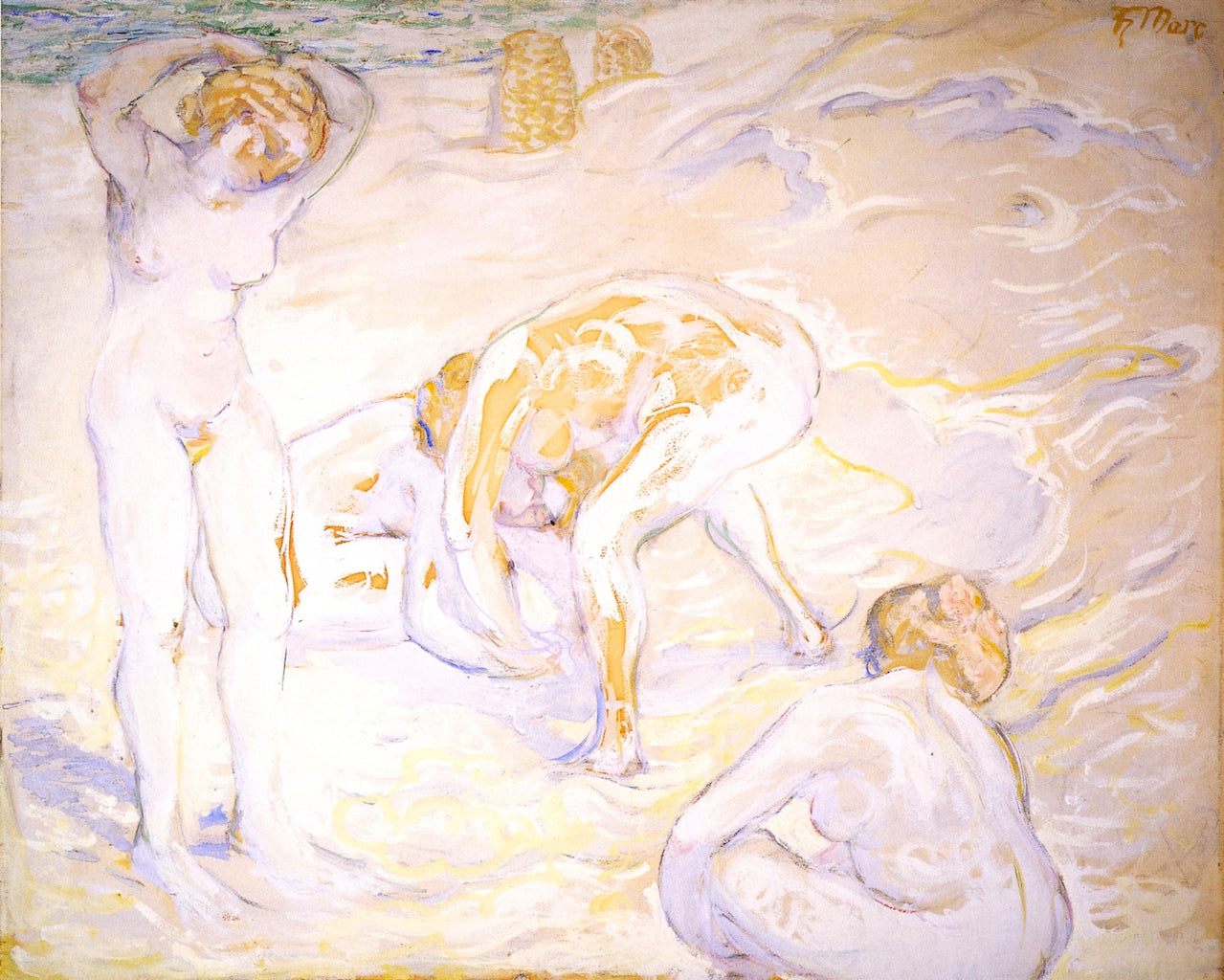 Composition with Nudes I by Franz Marc,16x12(A3) Poster