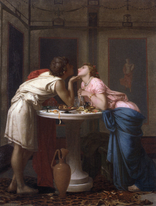 A Classical Courtship, vintage artwork by Auguste Toulmouche, 12x8" (A4) Poster
