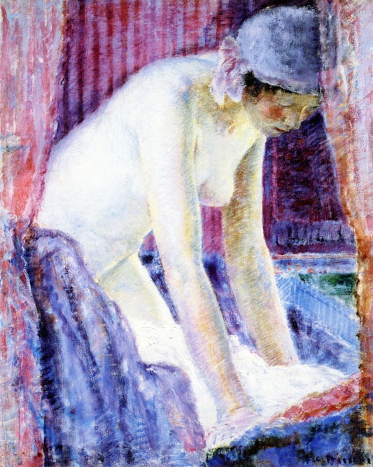 After the Bath, vintage artwork by Frederick Carl Frieseke, 12x8" (A4) Poster