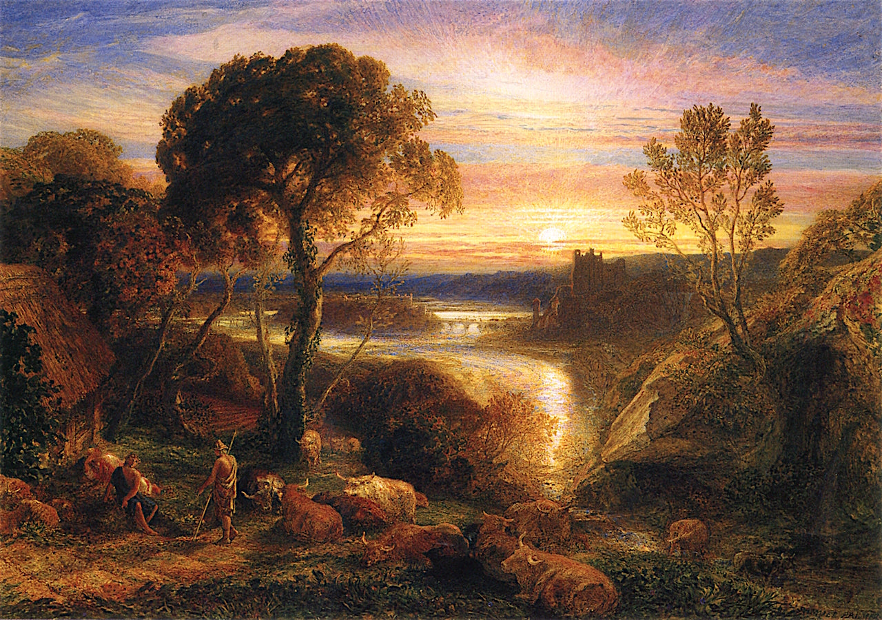 Tityrus Restored to His Patrimony, vintage artwork by Samuel Palmer, A3 (16x12") Poster Print