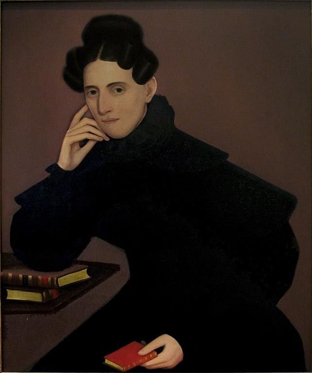 Woman in Black Ruffled Dress, vintage artwork by Ammi Phillips, 12x8" (A4) Poster