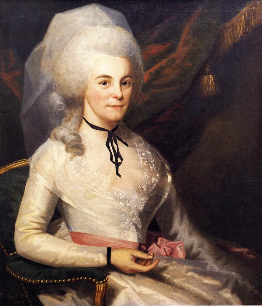 Mrs. Alexander Hamilton, vintage artwork by Ralph Earl, 12x8" (A4) Poster