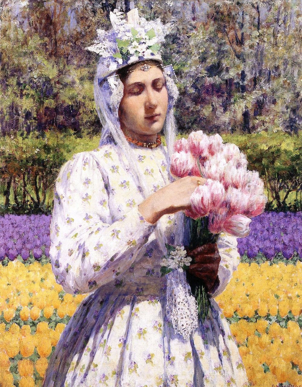 Dutch Bride, vintage artwork by George Hitchcock, 12x8" (A4) Poster