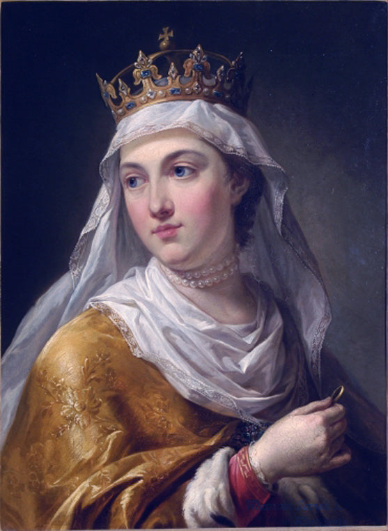 Portrait of Queen Jadwiga Anjou, vintage artwork by Marcello Bacciarelli, 12x8" (A4) Poster