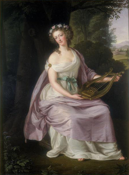 Queen Marie Antoinette as Erato, vintage artwork by Ludwig Guttenbrunn, 12x8" (A4) Poster