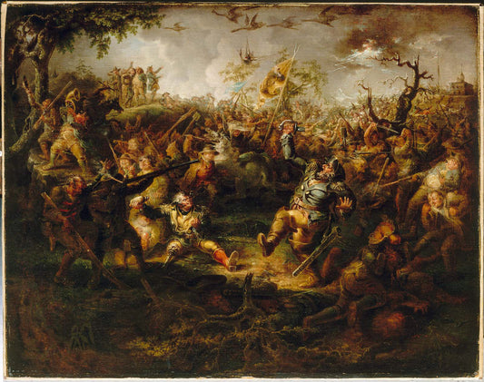 A Battle Scene from Knickerbocker's History of New York, vintage artwork by John Quidor, A3 (16x12") Poster Print