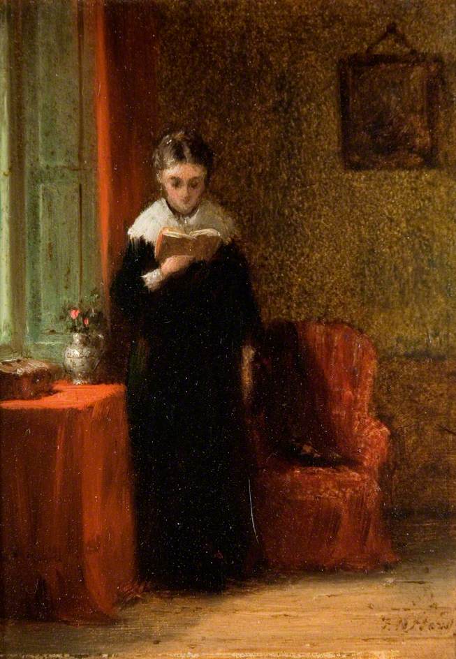 Study for 'Pleasant Pages', vintage artwork by Frederick Daniel Hardy, 12x8" (A4) Poster