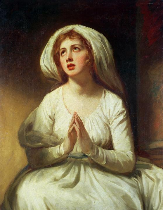 Lady Hamilton Praying, vintage artwork by George Romney, 12x8" (A4) Poster