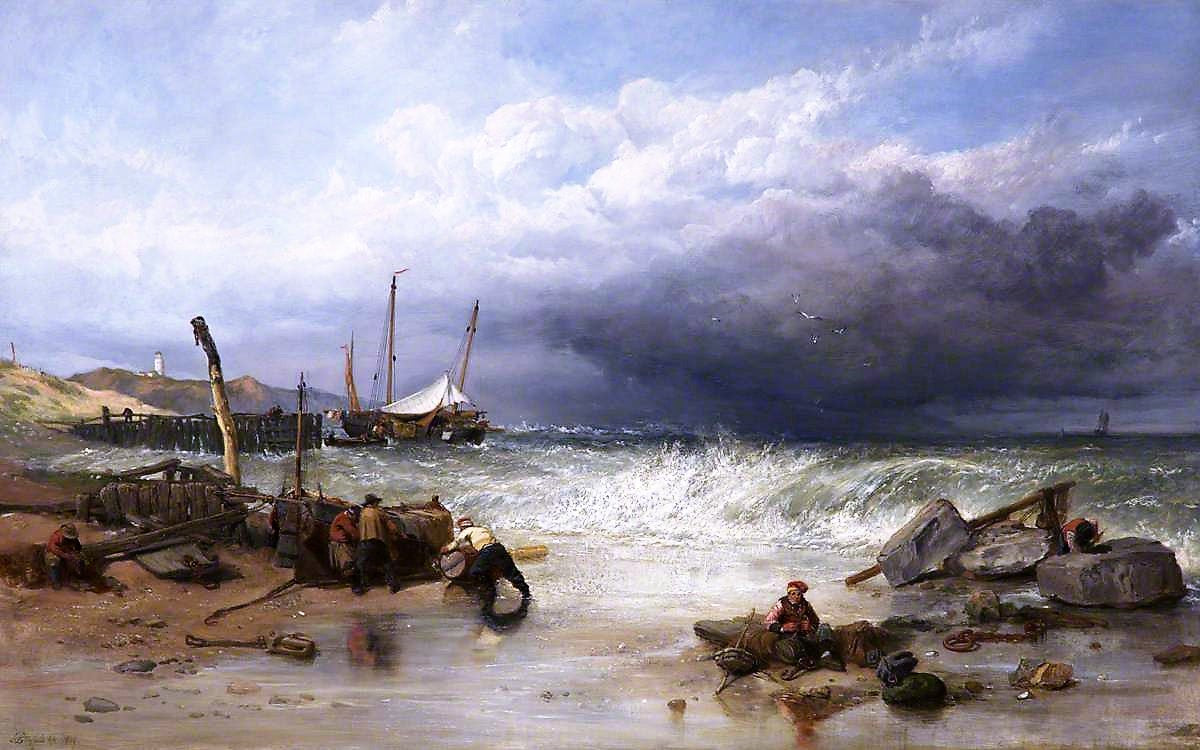 On the Coast of Brittany, vintage artwork by Clarkson Frederick Stanfield, A3 (16x12") Poster Print
