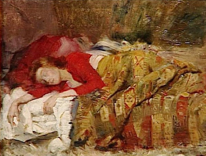 Jeune femme endormi (Young Woman Sleeping) by Lovis Corinth,A3(16x12")Poster