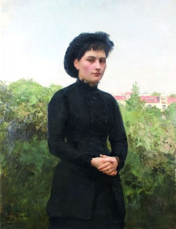Portrait of a young girl by emile Friant,A3(16x12")Poster