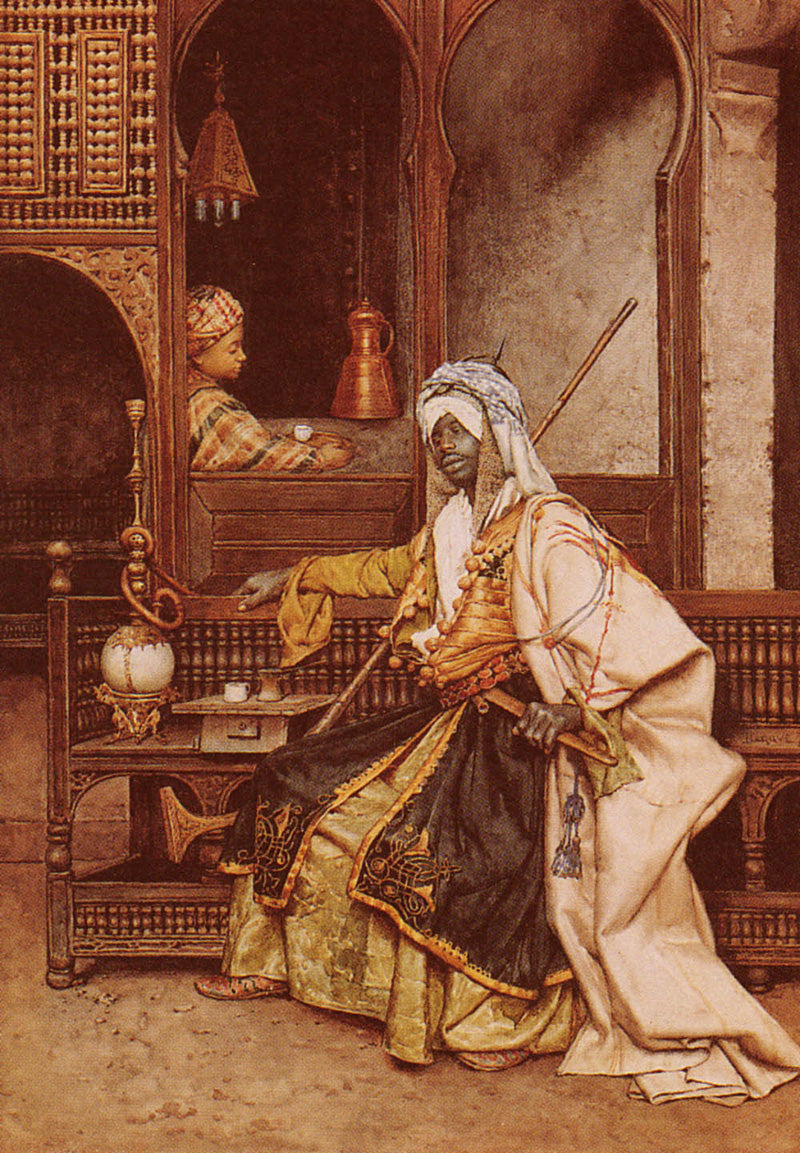 An Oriental Coffee House, vintage artwork by Charles Bargue, 12x8" (A4) Poster