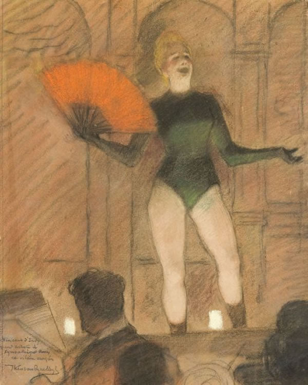 Cafe Concert, vintage artwork by Theo van Rysselberghe, 12x8" (A4) Poster