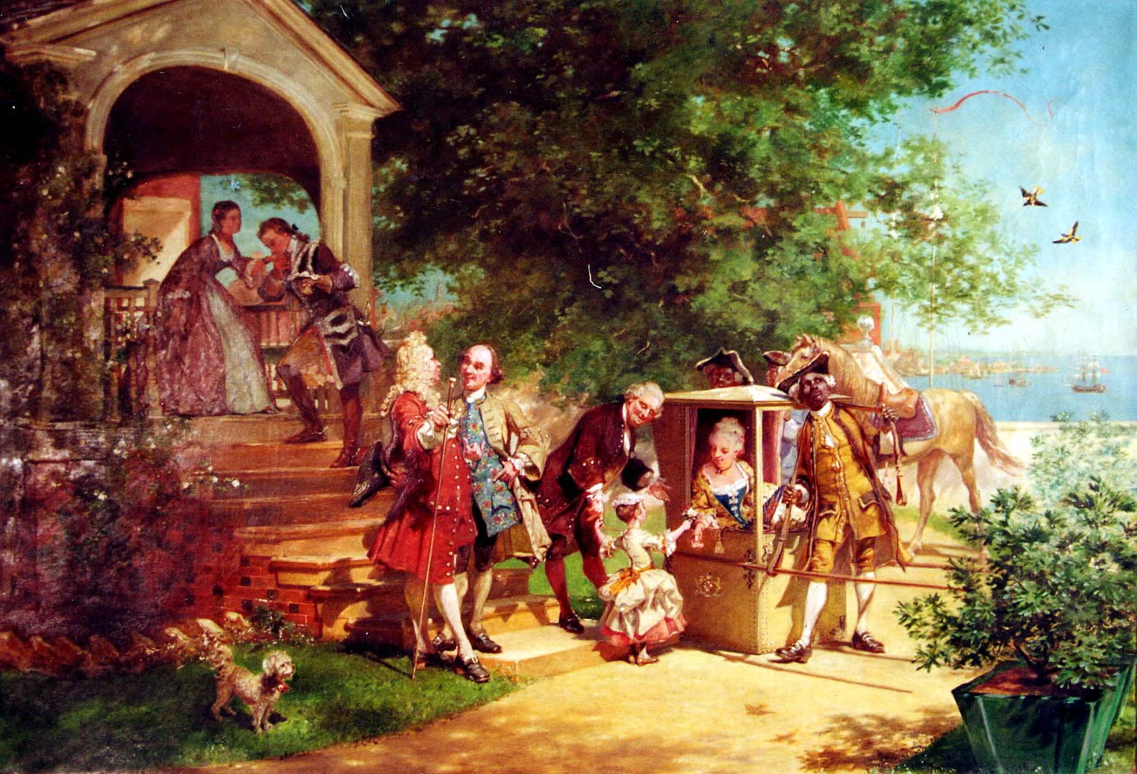 Annapolis in 1750, vintage artwork by Frank Blackwell Mayer, 12x8" (A4) Poster