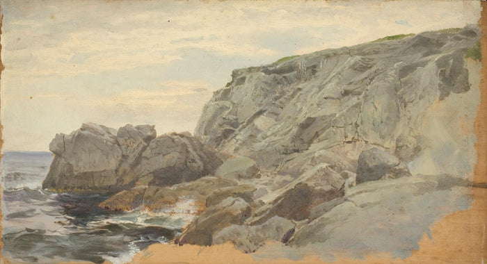 Coast Scene, Rhode Island, vintage artwork by William Trost Richards, 12x8