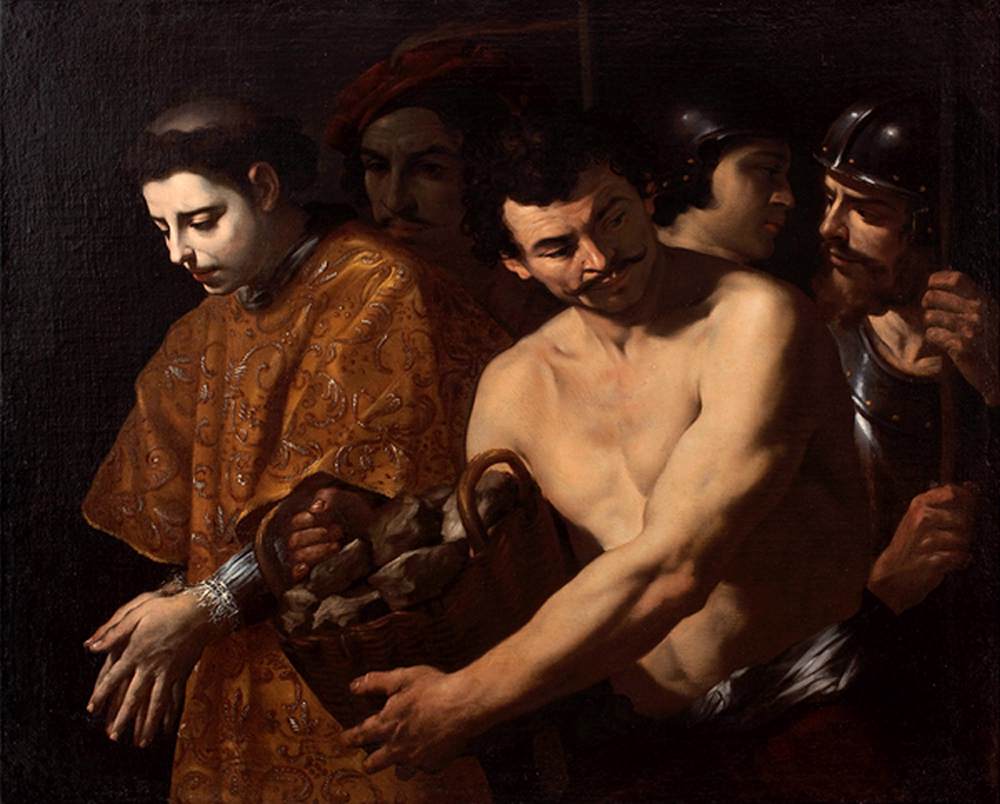 St Stephen Taken to His Martyrdom, vintage artwork by Andrea Vaccaro, 12x8" (A4) Poster