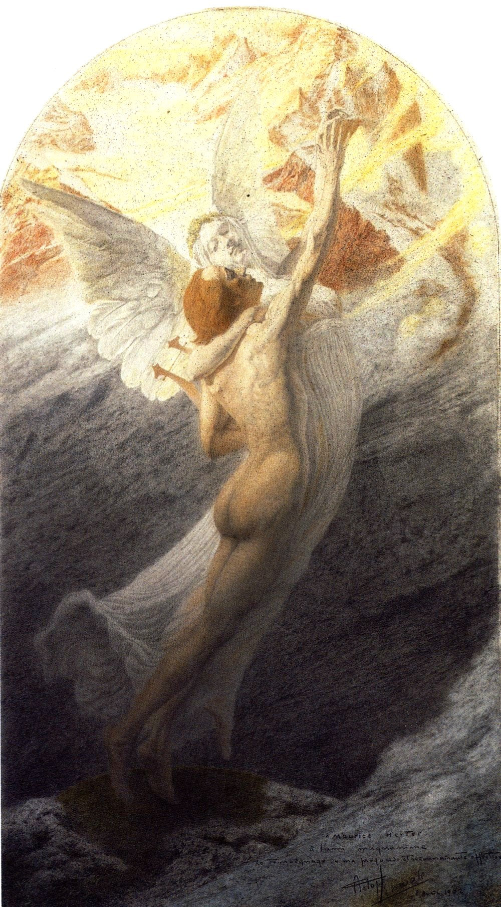 Ideal, vintage artwork by Carlos Schwabe, 12x8" (A4) Poster