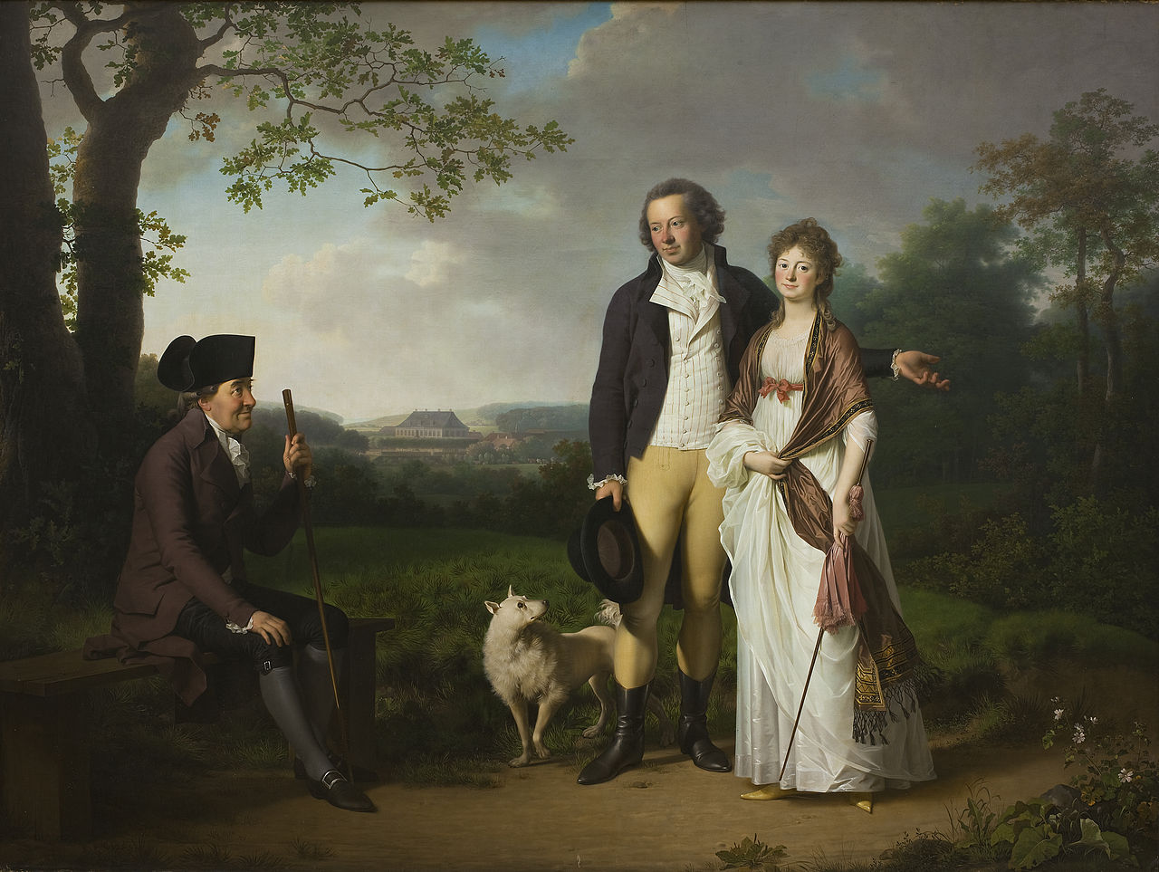 Portrait of the Ryberg Family, vintage artwork by Jens Juel, 12x8" (A4) Poster