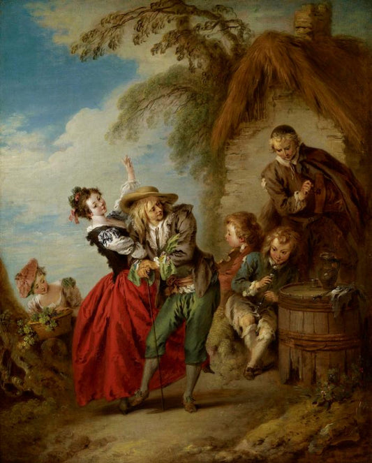 The Village Orchestra, vintage artwork by Jean-Baptiste Pater, 12x8" (A4) Poster