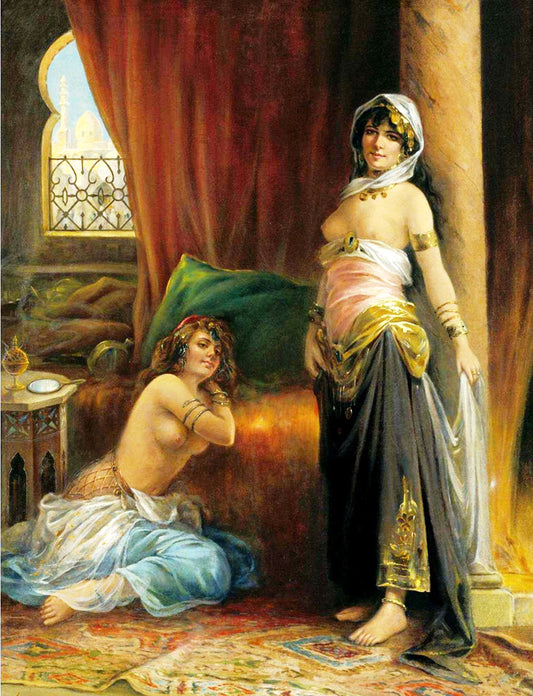 Harem Beauty, vintage artwork by Henri Adrien Tanoux, 12x8" (A4) Poster