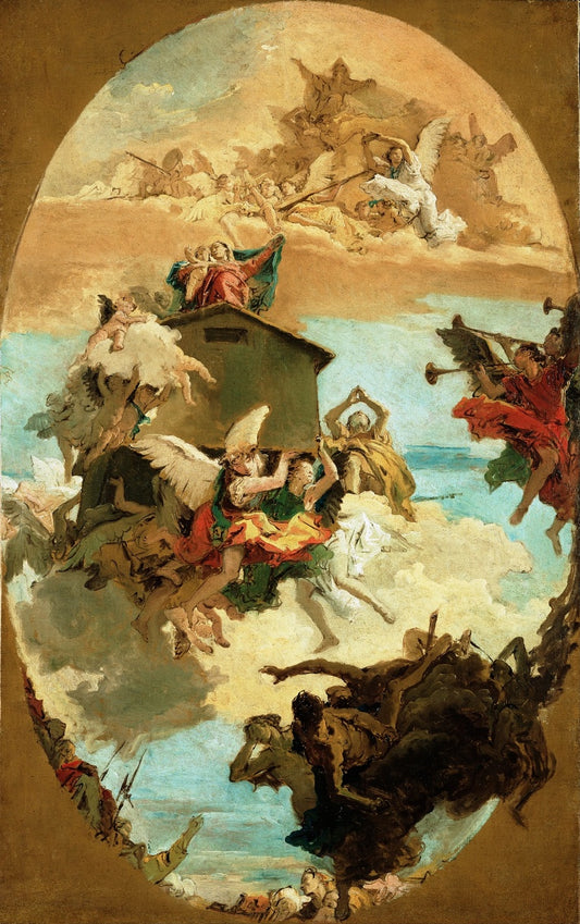 The Miracle of the Holy House of Loreto, vintage artwork by Giovanni Battista Tiepolo, 12x8" (A4) Poster