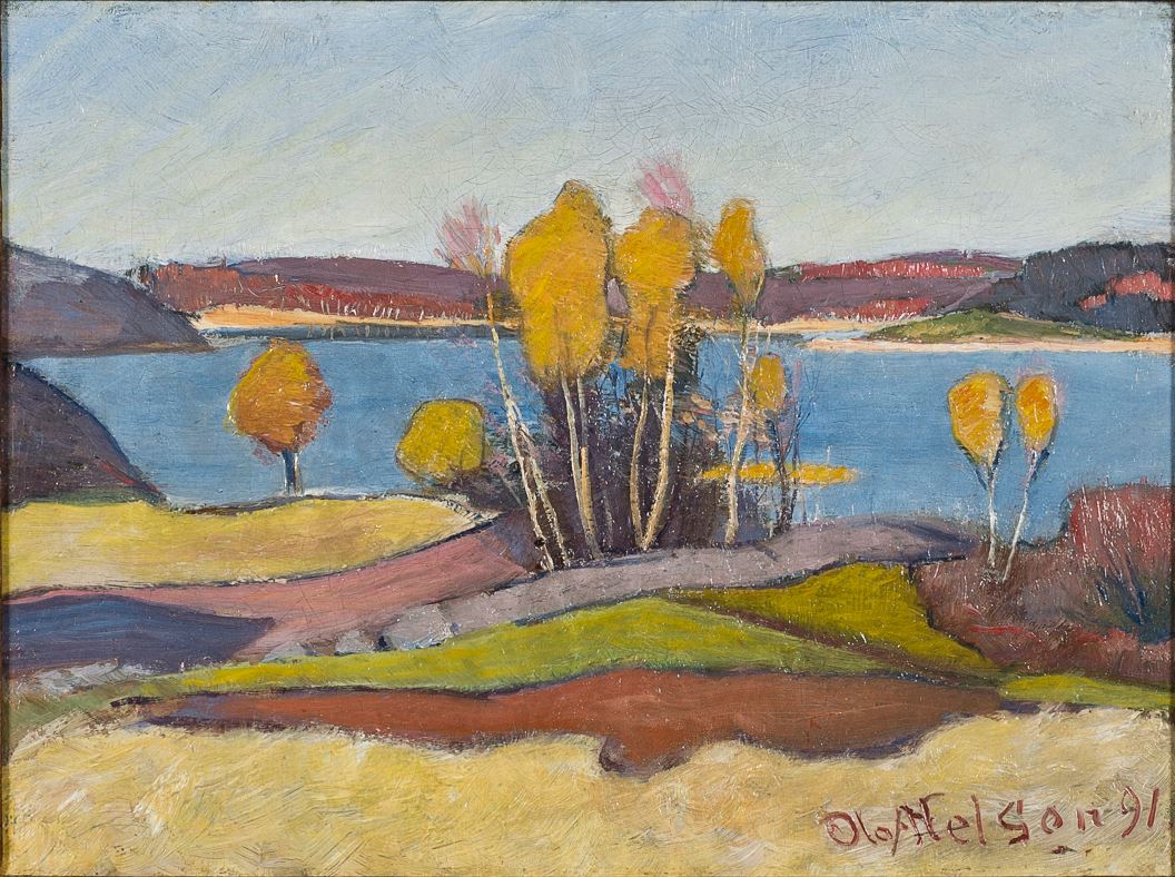Autumn at Lake Vanern by Olof Sager-Nelson,A3(16x12")Poster