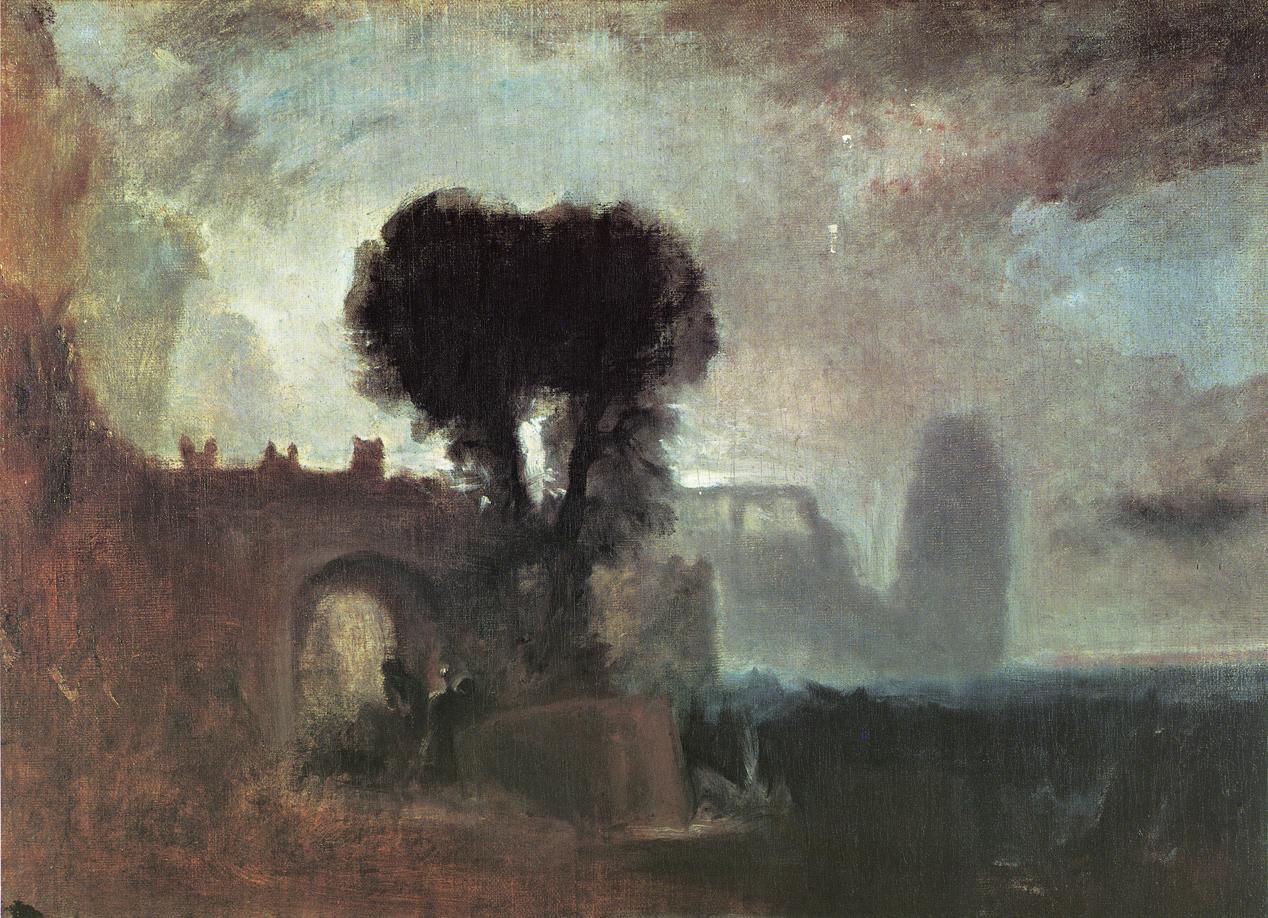 Archway with Trees by  the Sea, vintage artwork by Joseph Mallord William Turner, 12x8" (A4) Poster