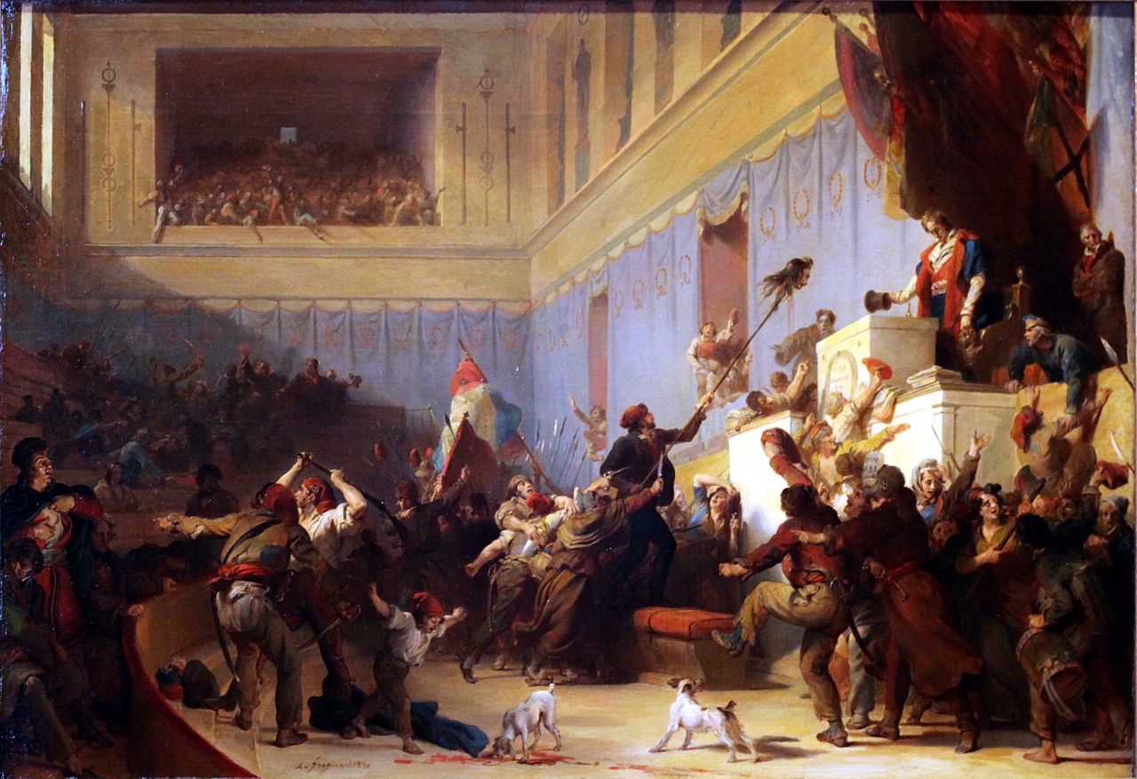 Boissy d'Anglas Saluting the Head of Deputy Feraud, vintage artwork by Alexandre-Evariste Fragonard, 12x8" (A4) Poster