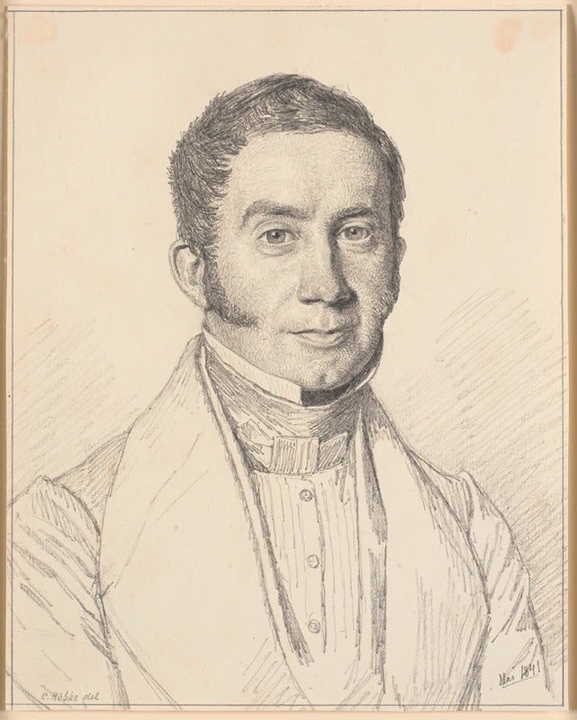 Portrait of Captain C.B. Købke, vintage artwork by Christen Købke, A3 (16x12") Poster Print