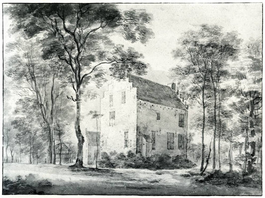 Ridderhofstad Wayenstein in Amerongen, vintage artwork by Roelant Roghman, 12x8" (A4) Poster