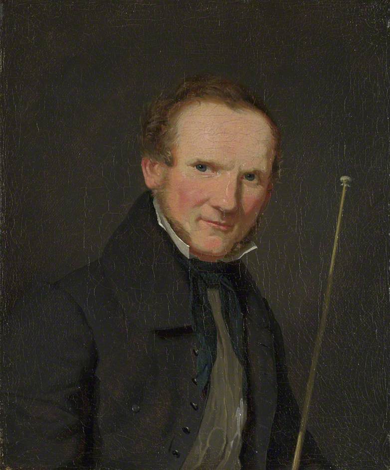 Portrait of Wilhelm Bendz, vintage artwork by Christen Købke, A3 (16x12") Poster Print