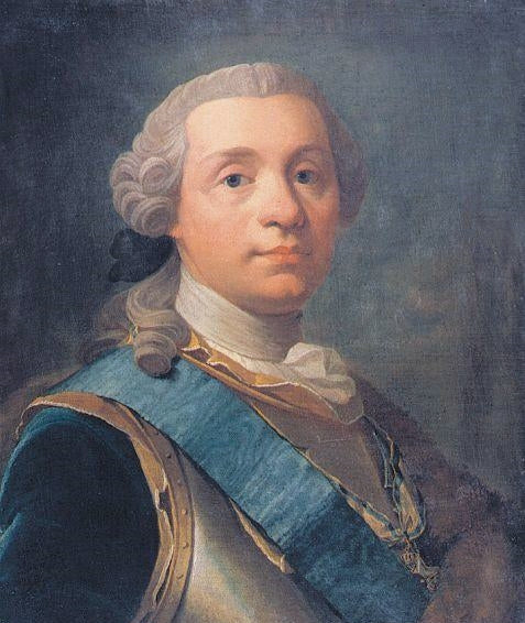 Portrait of the Swedish Field Marshal, Count Augustin Ehrensvärd, vintage artwork by Olof Arenius, 12x8" (A4) Poster
