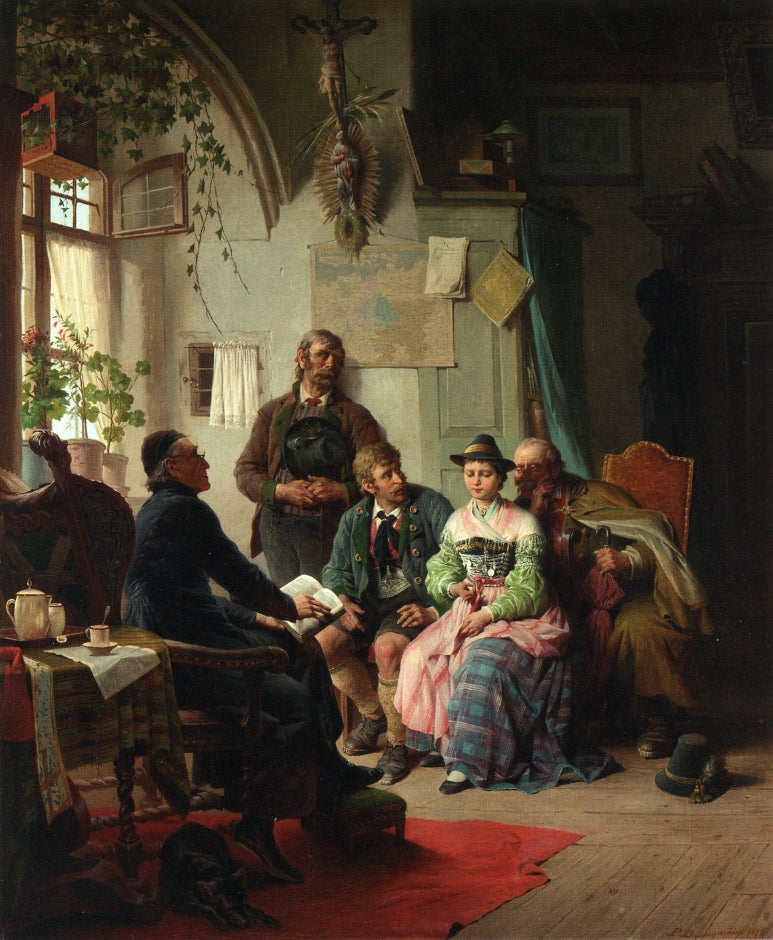 The Wedding Contract, vintage artwork by Peter Baumgartner, 12x8" (A4) Poster