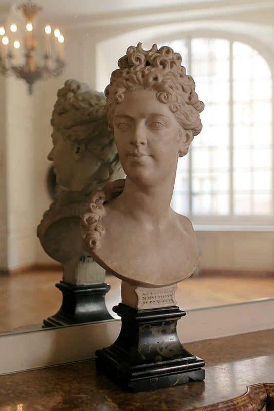 Bust of Marie-Adelaïde de Savoie, Duchesse de Bourgogne, Mother of Louis XV, vintage artwork by Antoine Coysevox, 12x8" (A4) Poster