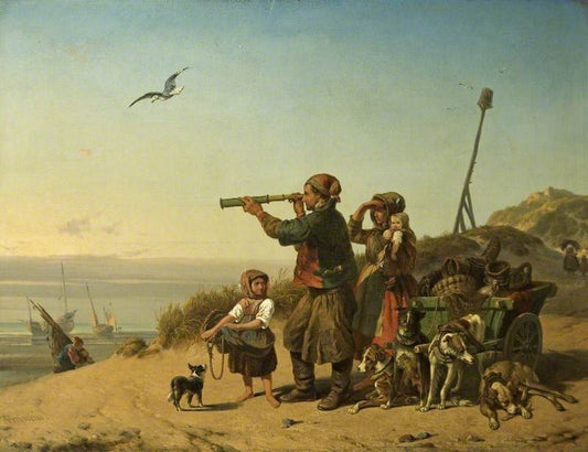 The Smugglers, vintage artwork by François Louis Thomas Francia, 12x8" (A4) Poster