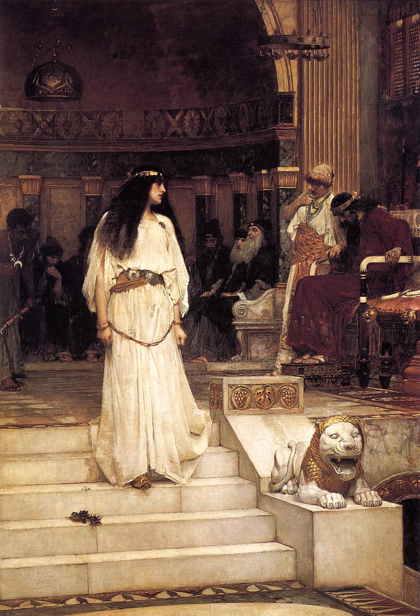 Mariamne Leaving the Judgement Seat of Herod, vintage artwork by John William Waterhouse, 12x8" (A4) Poster